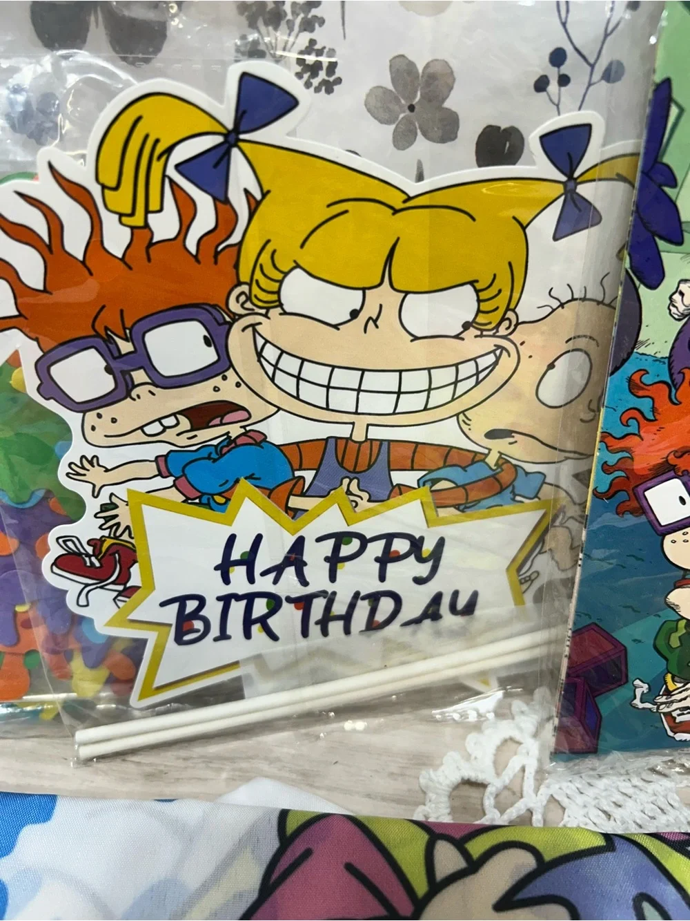 Rugrats Birthday Party Decorations Lot Backdrop Balloons Cake Cupcake Toppers